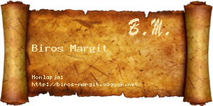 Biros Margit névjegykártya